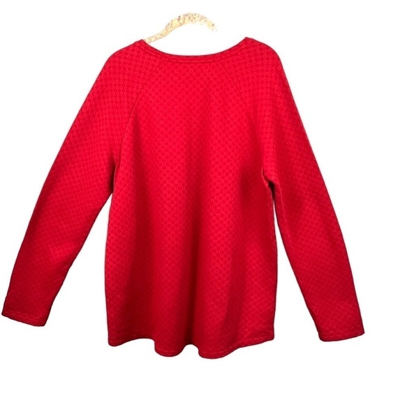 J.Jill Sweater Pattern Design Long Sleeve Red Size Large Tall - Picture 2 of 7